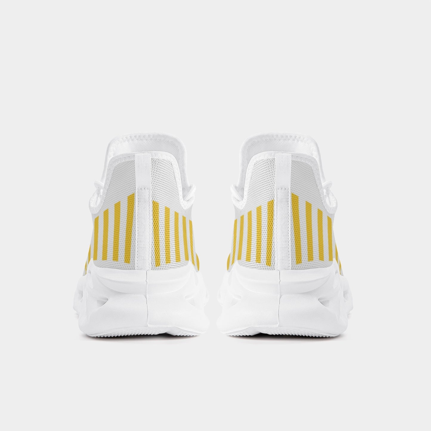 Vluxe Bounce Mesh Knit Sneakers - White/Yellow