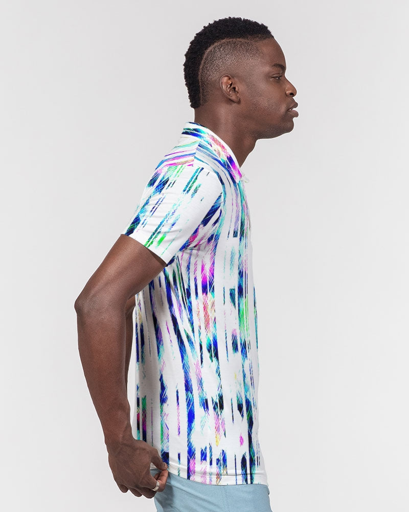 Blur The Lines Men's Slim Fit Short Sleeve Polo