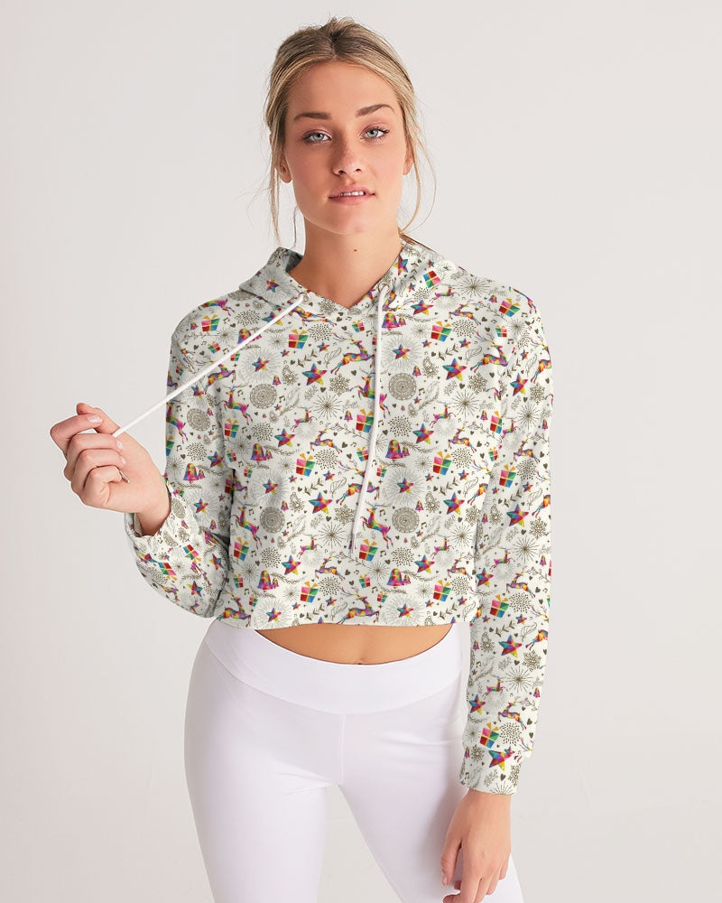 Holiday Spirit Women's Cropped Hoodie