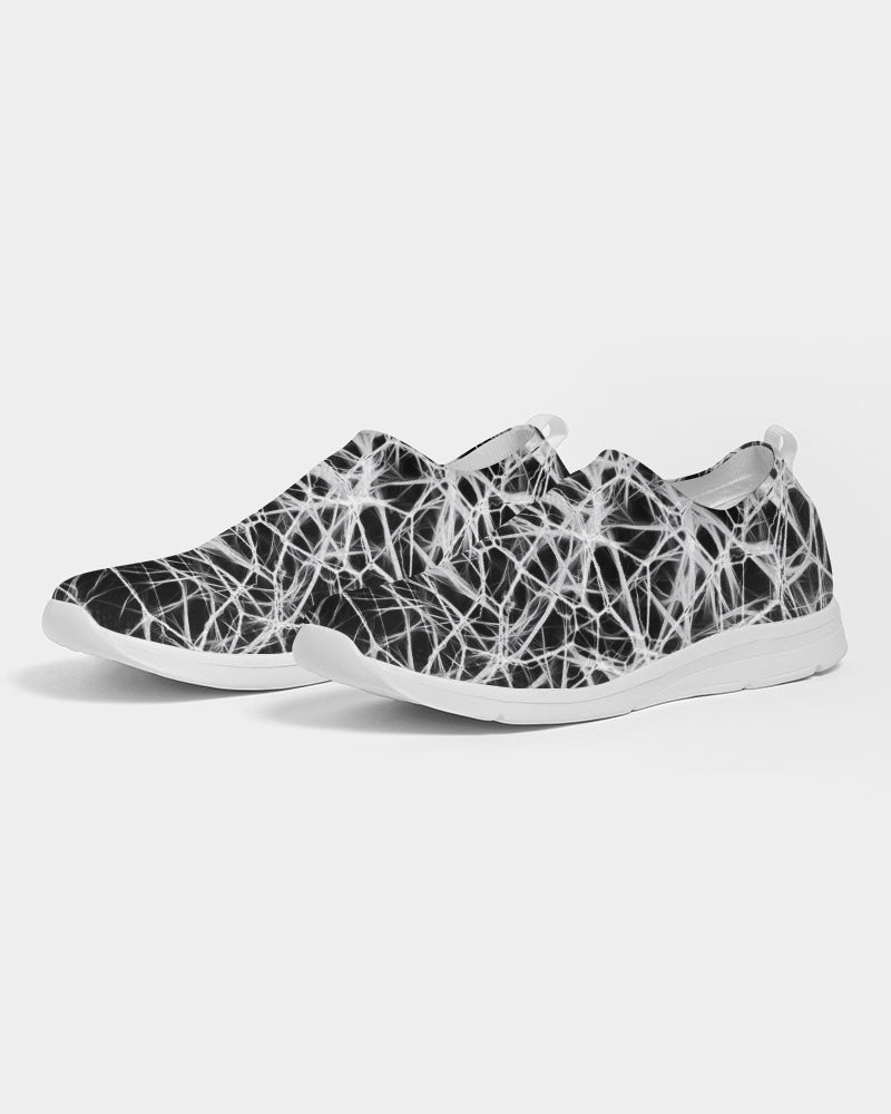 Wired White on Black Men's Slip-On Flyknit Shoe