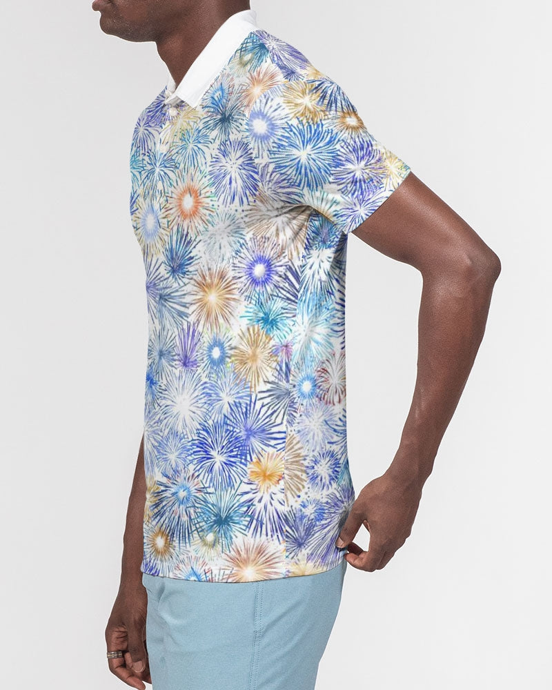 Fireworks Men's Slim Fit Short Sleeve Polo