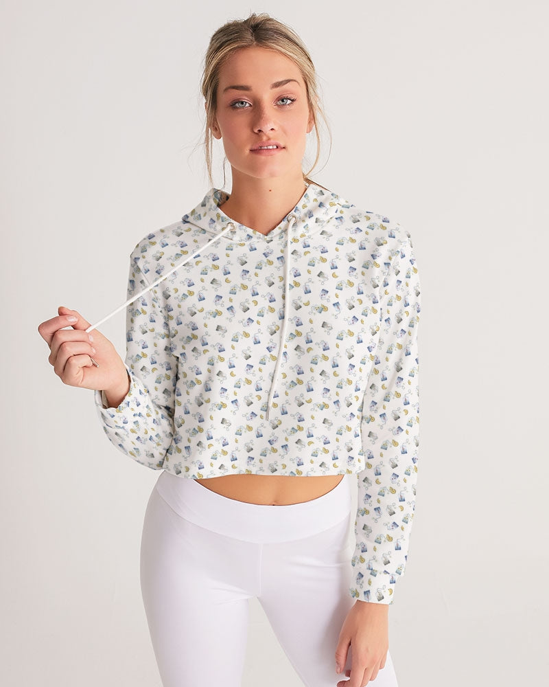 Tea Lover Women's Cropped Hoodie | Alwasy Get Lucky