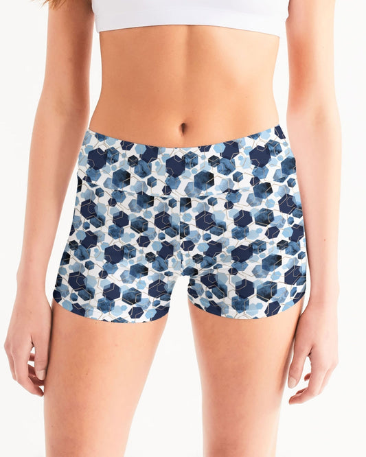 Night Diamonds Women's Mid-Rise Yoga Shorts | Always Get Lucky
