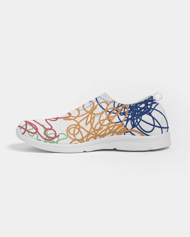 Lucky Scribble White Men's Slip-On Flyknit Shoe