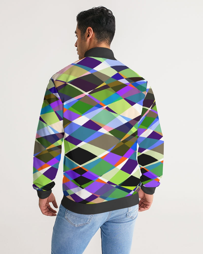 Oslo Multi Color Men's Stripe-Sleeve Track Jacket