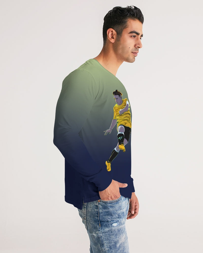 Kick It Navy/Lime Men's Long Sleeve Tee | Always Get Lucky