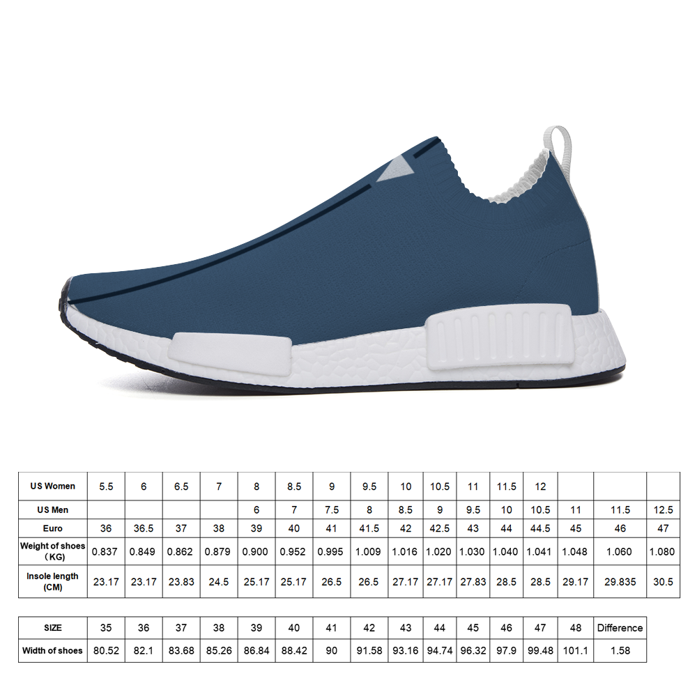 Split Blue Unisex Slip On Walking Shoes Lightweight Sneakers from Vluxe by Lucky Nahum