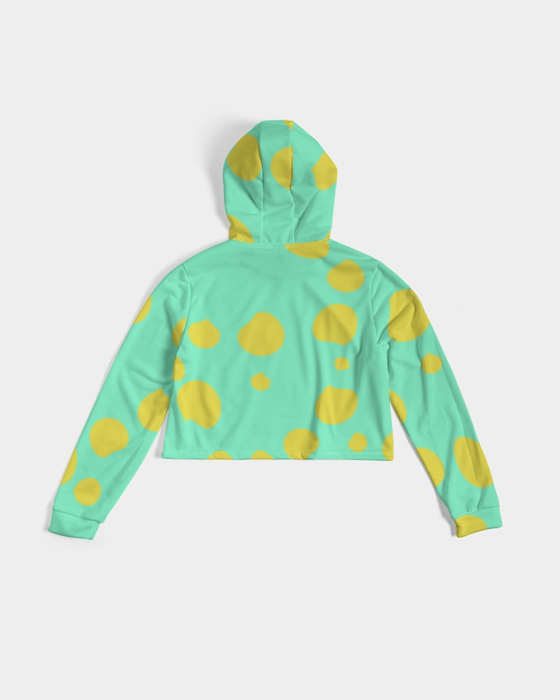 Sea Foam Record Vibe Women's Cropped Hoodie