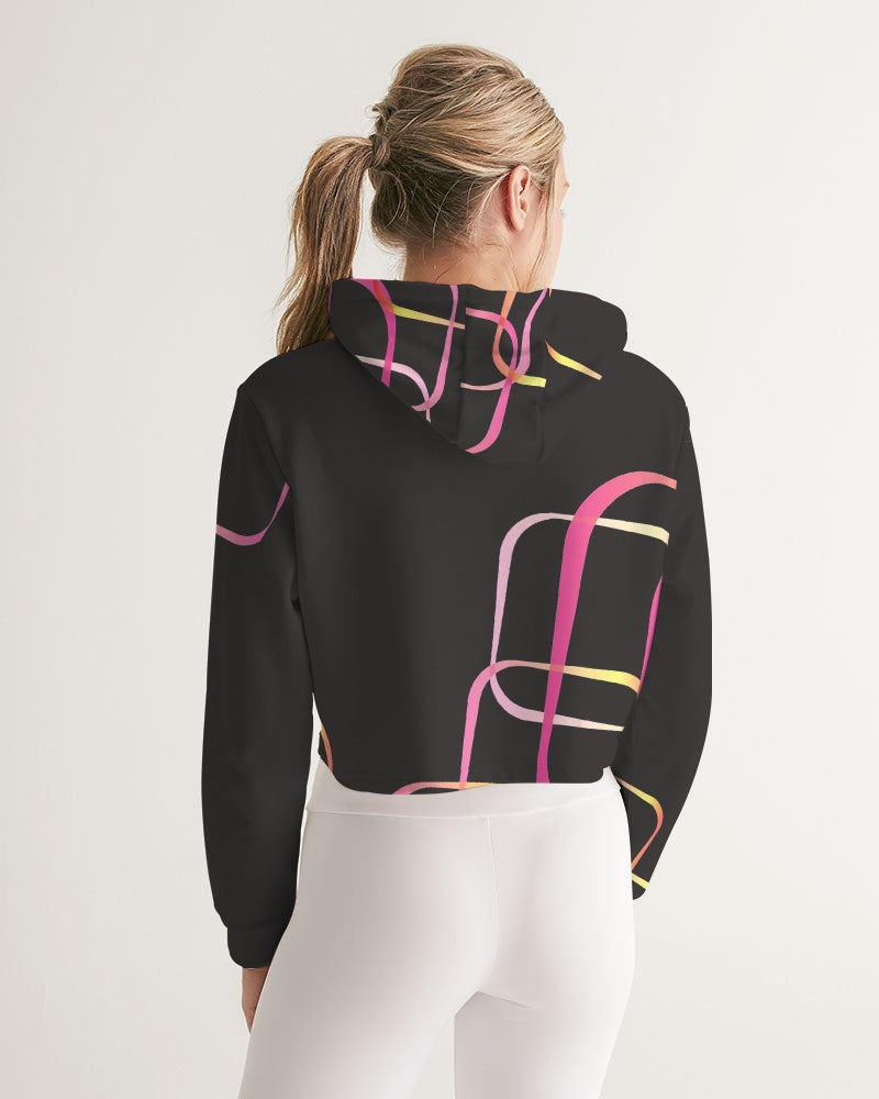 Palm Springs Soft Black Women's Cropped Hoodie