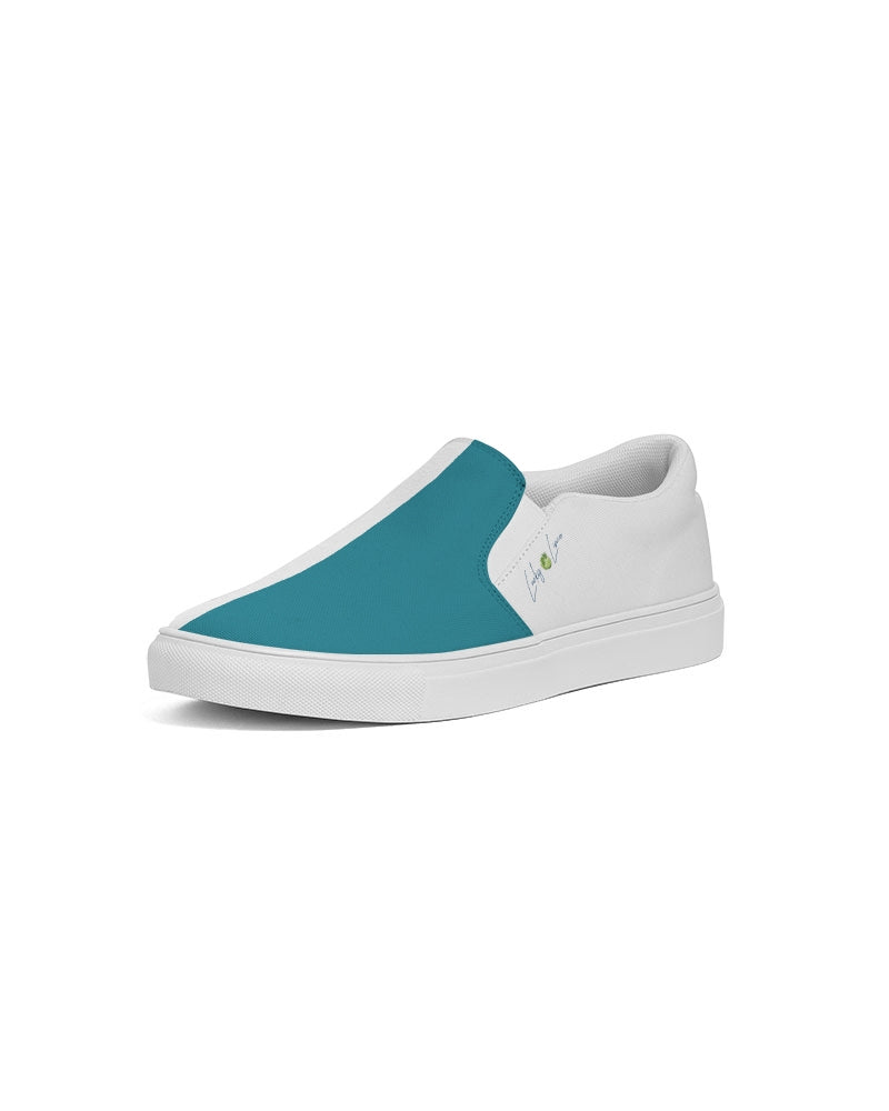 Blocks Sea Shore Blue Women's Slip-On Canvas Shoe