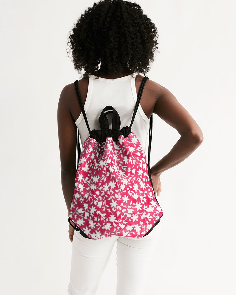 Camo Flower Flame Canvas Drawstring Bag