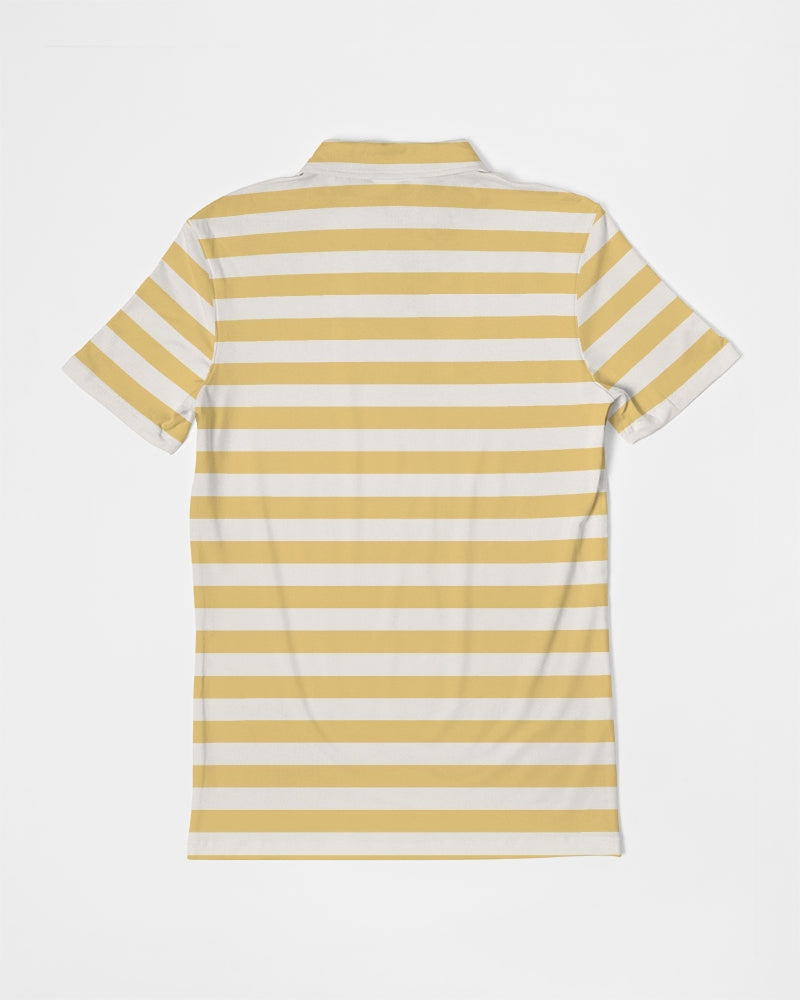 Classic Vluxe Yellow Stripe Men's Slim Fit Short Sleeve Polo