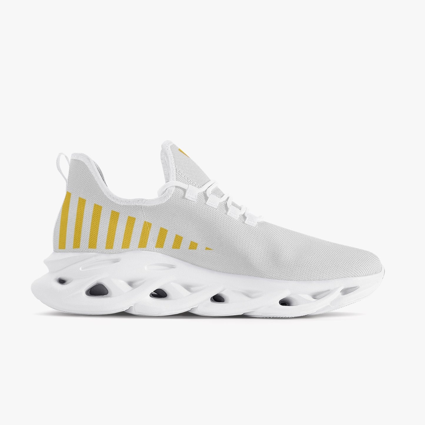 Vluxe Bounce Mesh Knit Sneakers - White/Yellow