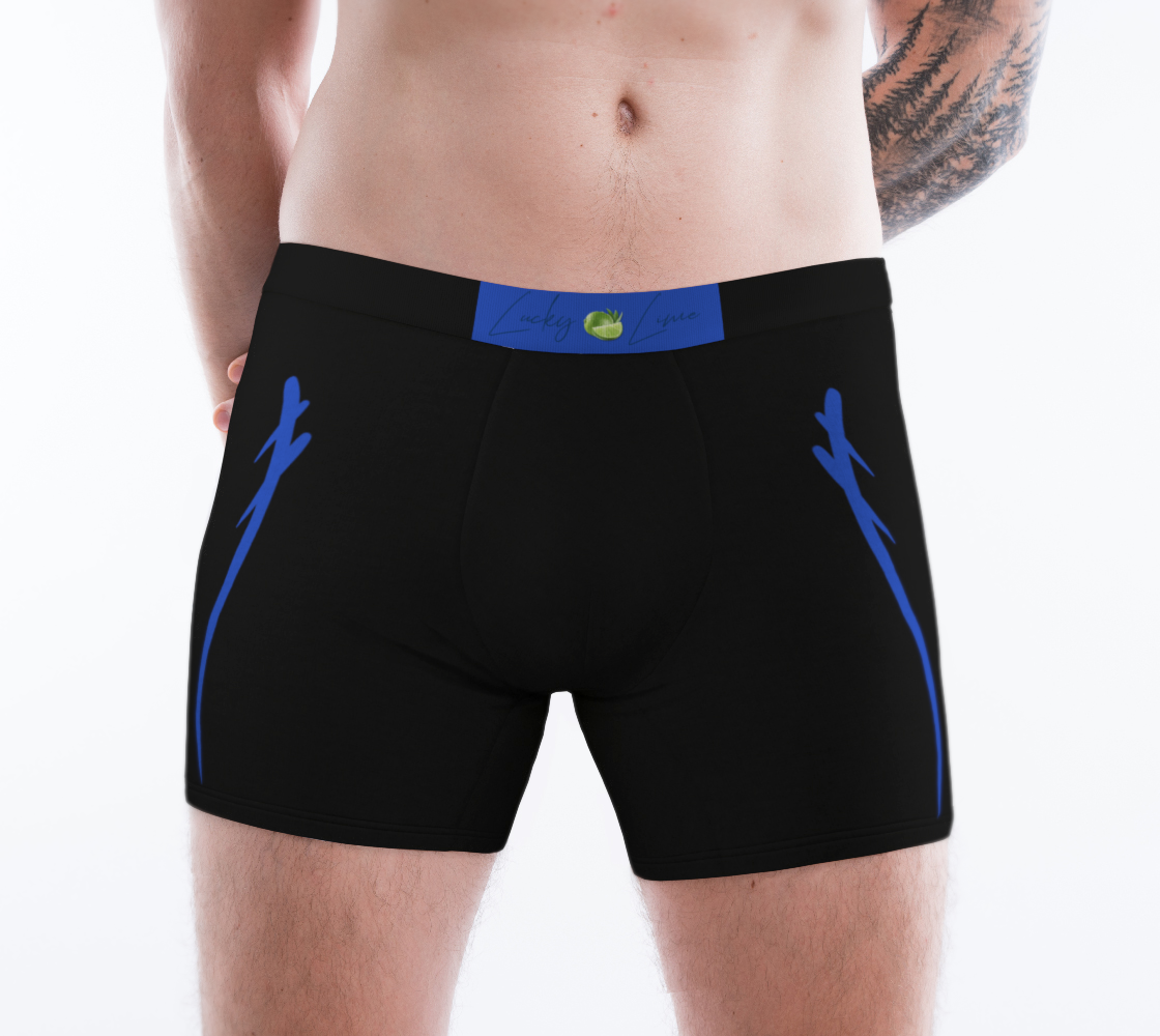 Lucky Lime Black/Blue Men's Boxer Briefs
