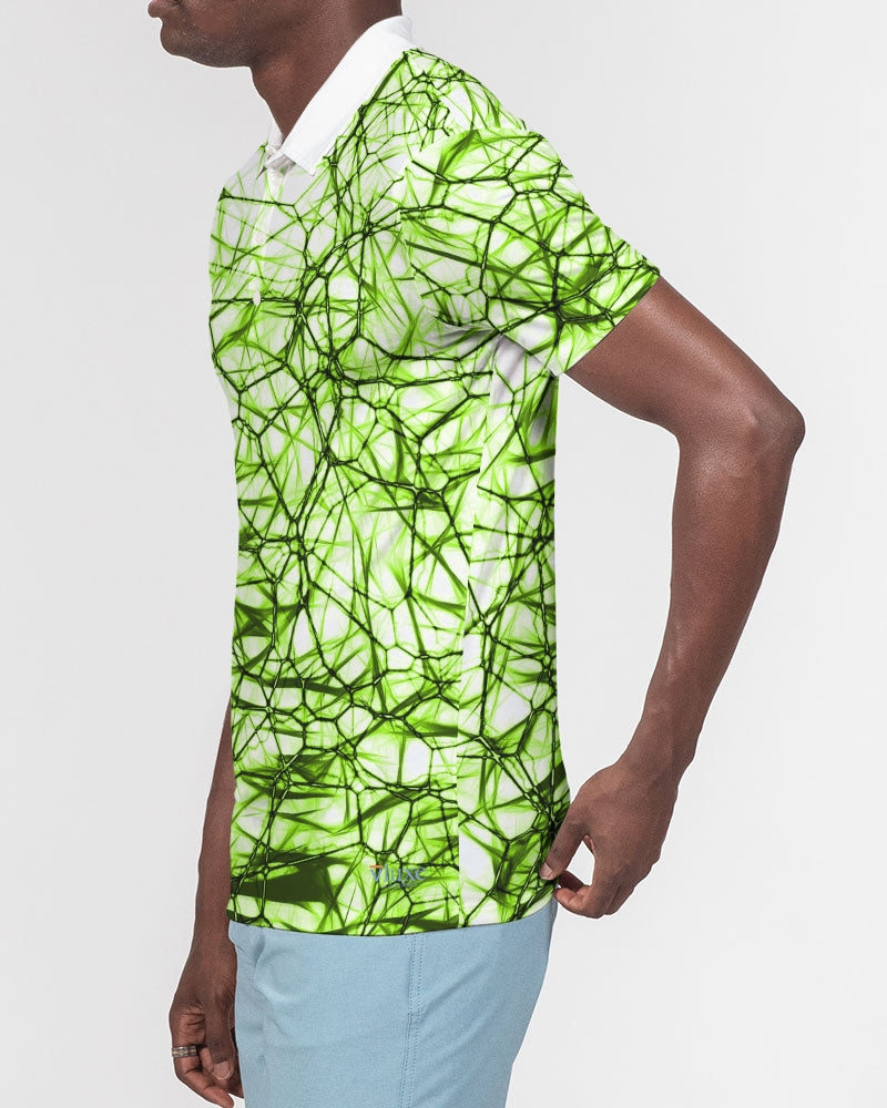 Wired Green Men's Slim Fit Short Sleeve Polo from Vluxe by Lucky Nahum