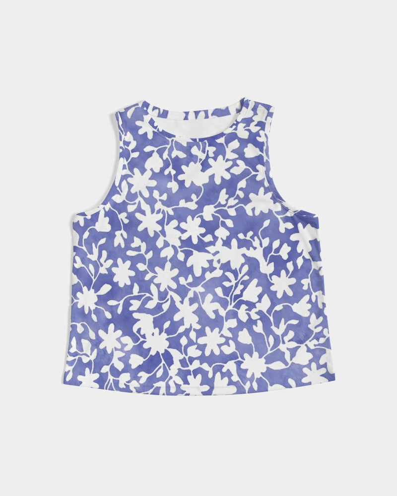 Camo Flower Sky Women's Cropped Tank