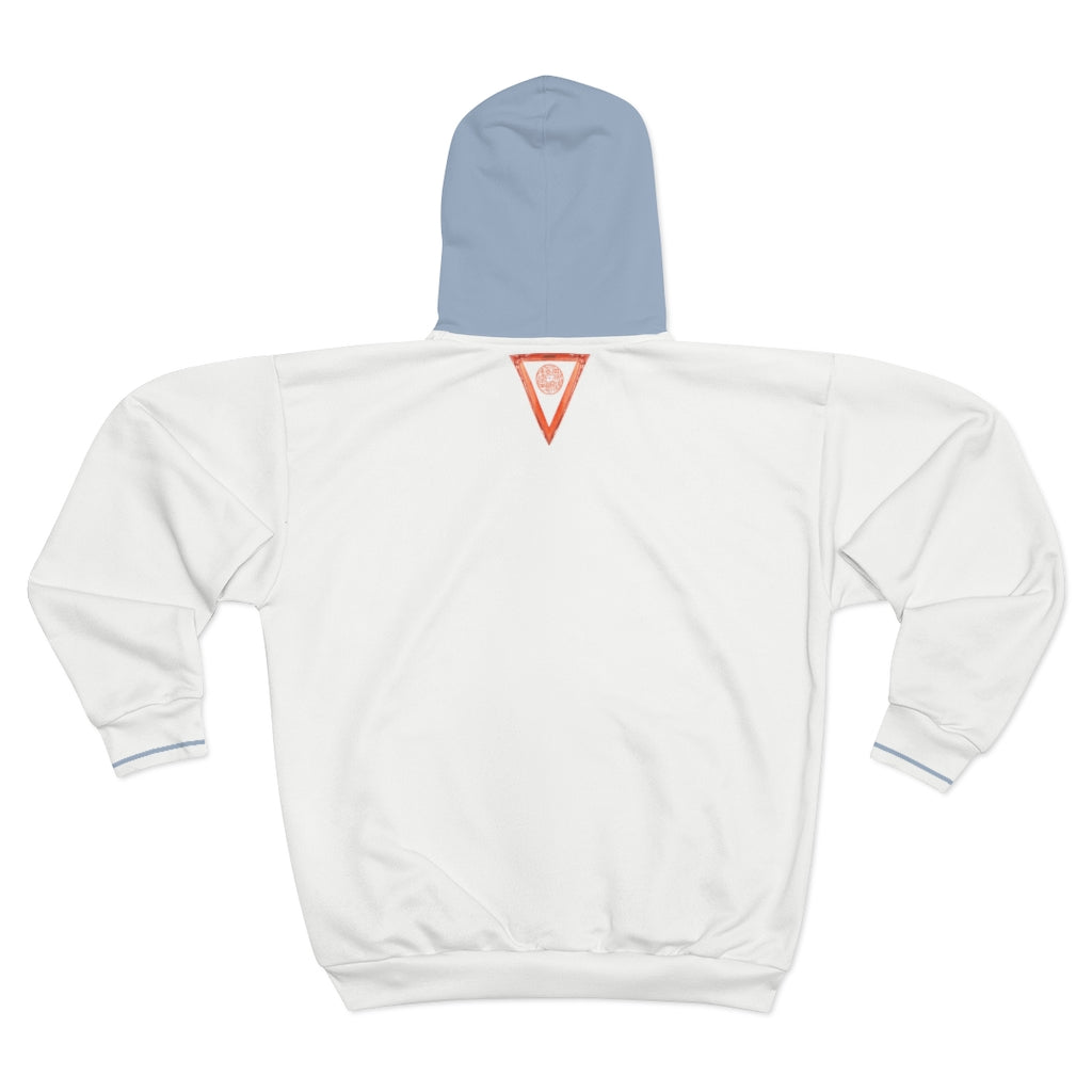 Split White-Ice Unisex Zip Hoodie from Vluxe by Lucky Nahum