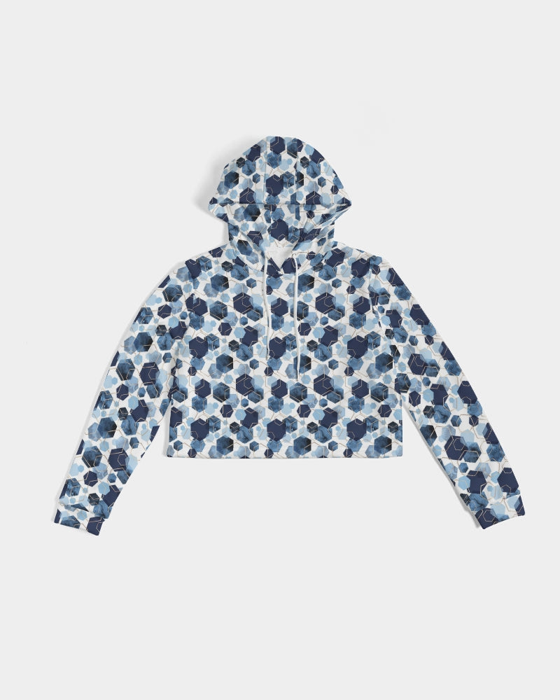 Night Diamonds Women's Cropped Hoodie