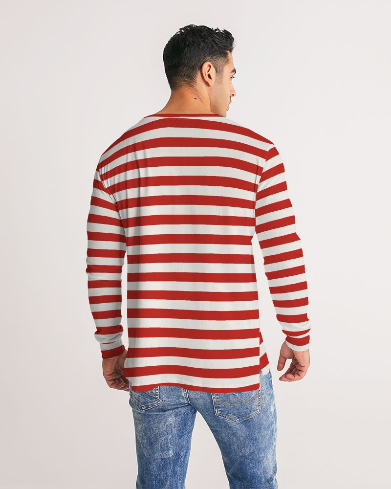 Classic Vluxe Red Stripe Men's Long Sleeve Tee