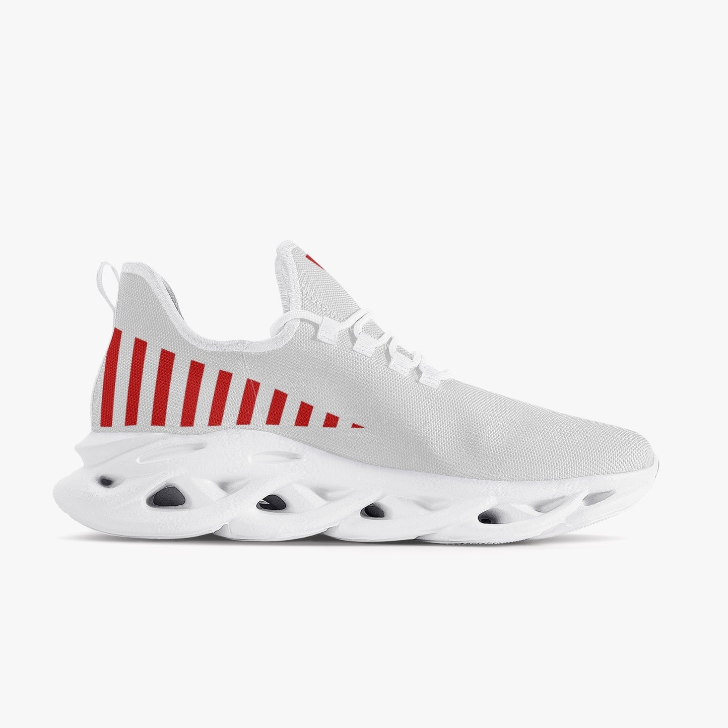 Vluxe Bounce Mesh Knit Sneakers - White/Red