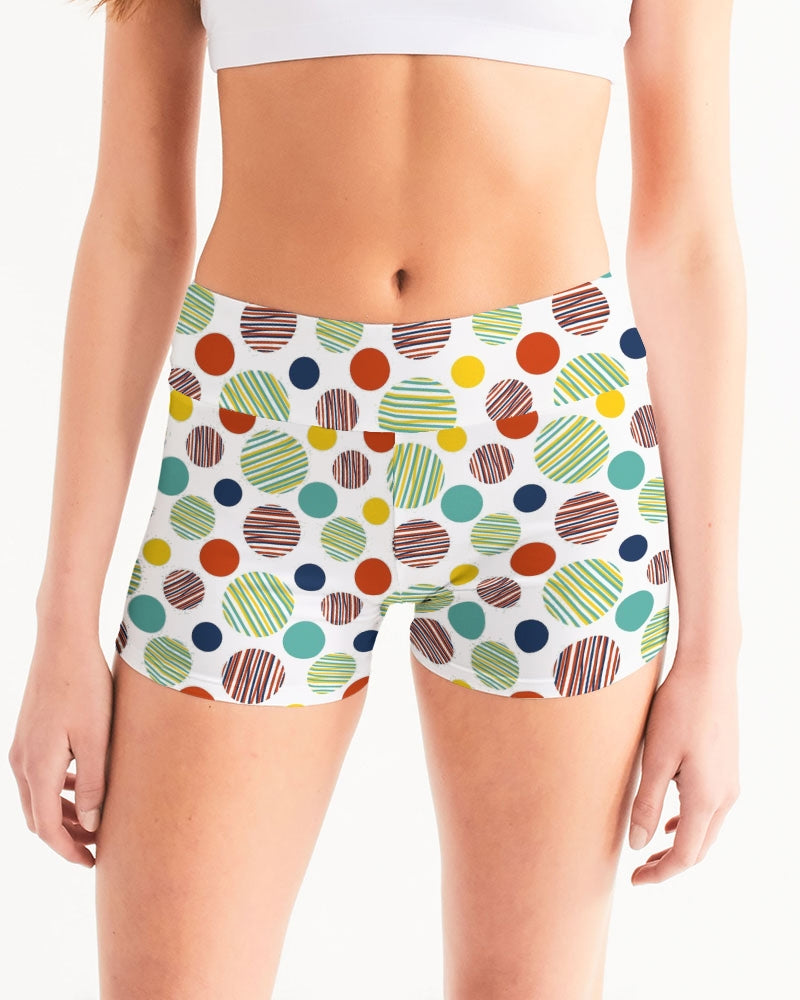 Happiness Too Women's Mid-Rise Yoga Shorts White | Always Get Lucky