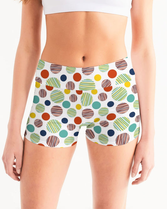 Happiness Too Women's Mid-Rise Yoga Shorts White | Always Get Lucky