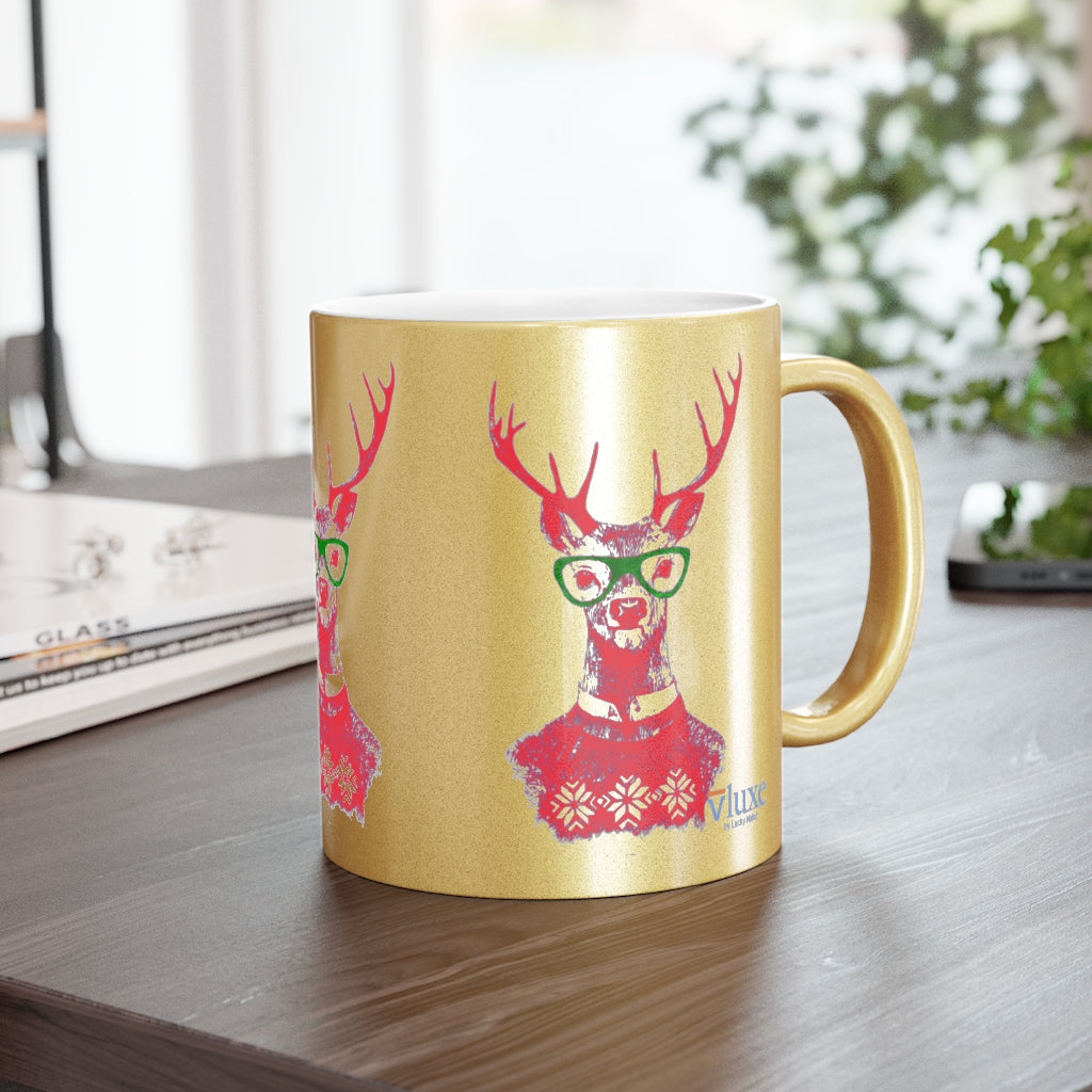 Oh Deer! Holiday Metallic Mug (Silver / Gold)