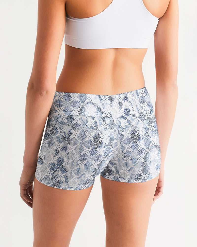 Pacific Dreams Women's Mid-Rise Yoga Shorts | Always Get Lucky