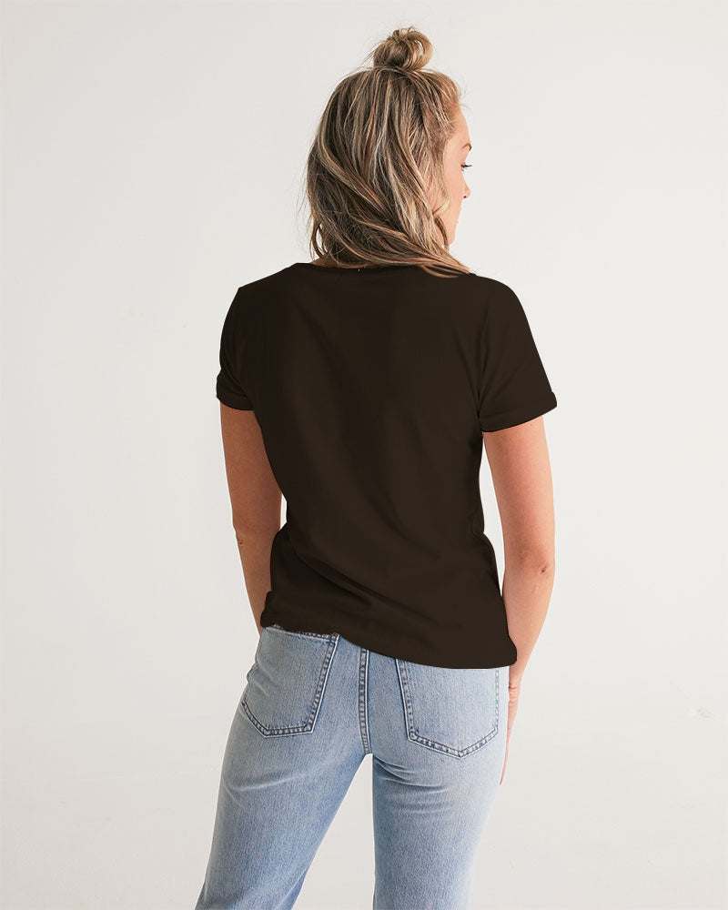 Caffeine Queen Black Women's V-Neck Tee