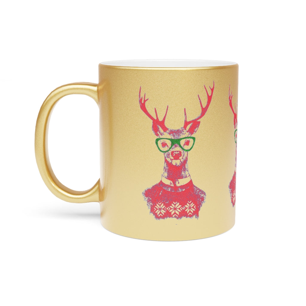 Oh Deer! Holiday Metallic Mug (Silver / Gold)