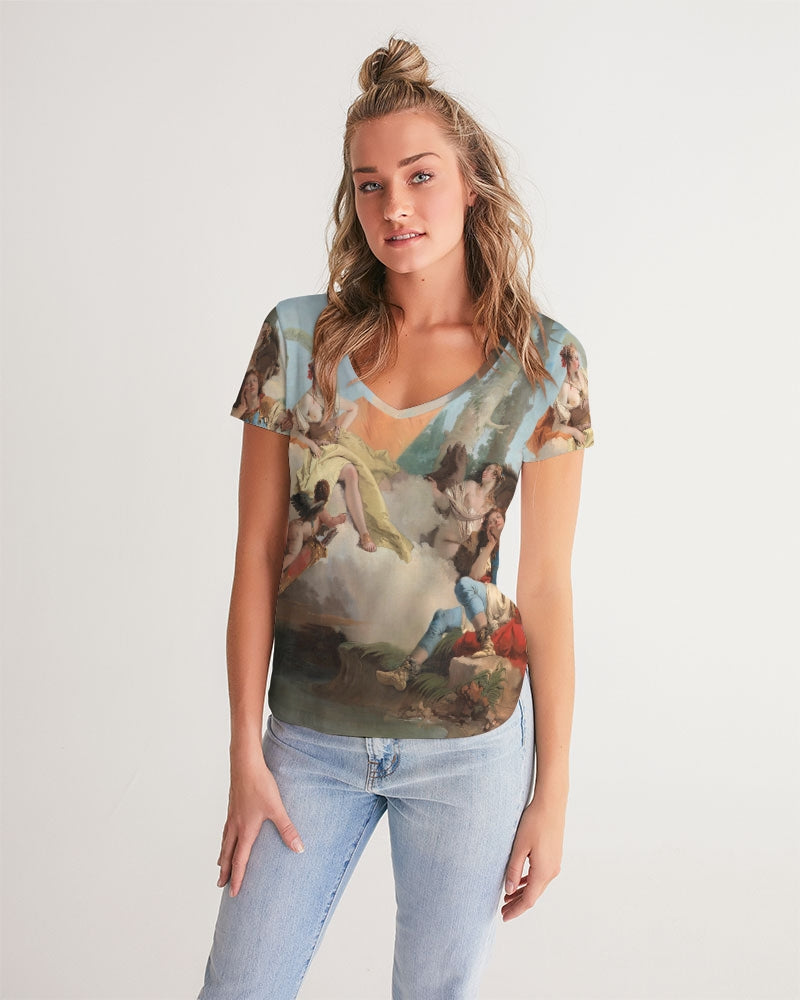 Classic Chilling Women's V-Neck Tee | Always Get Lucky
