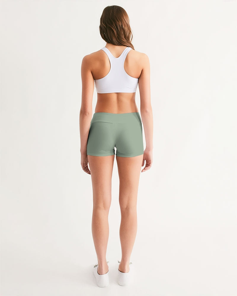 Signature Lucky Lime Sage Women's Mid-Rise Yoga Shorts