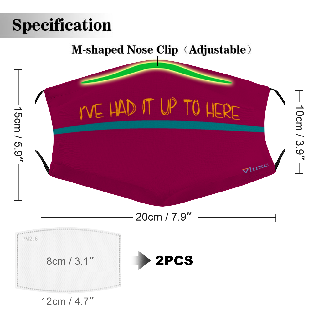 I'VE HAD IT - Raspberry Customizable Face Cover with Filter Element for Adults