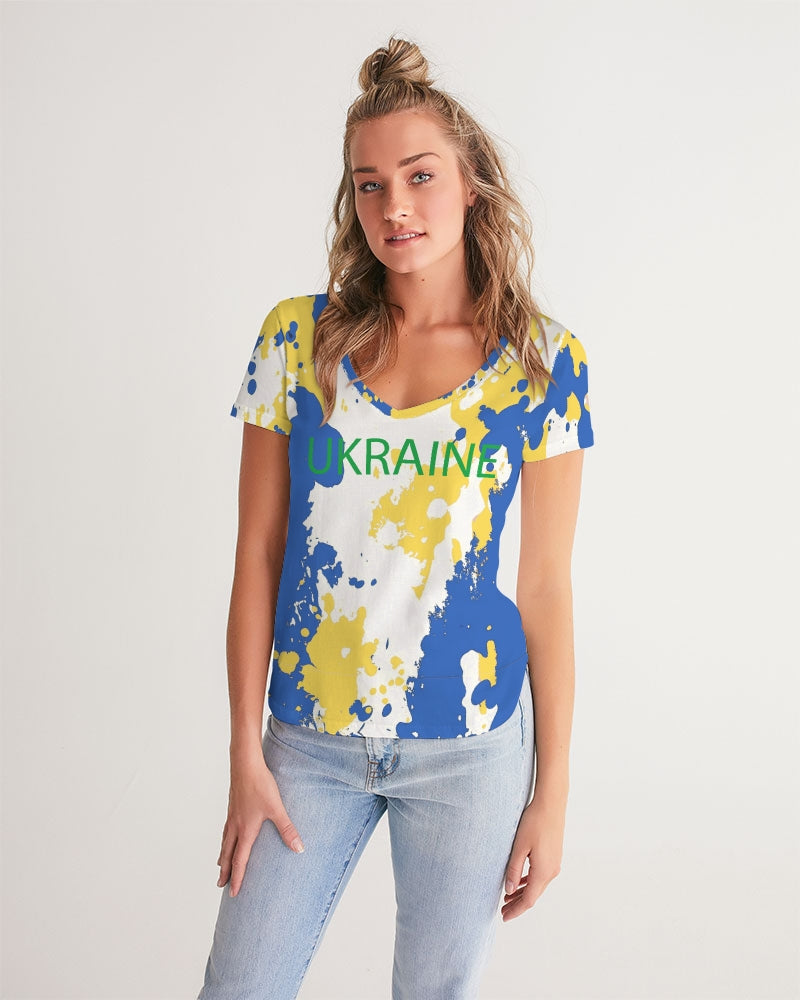 Ukrainaflage Women's V-Neck Tee