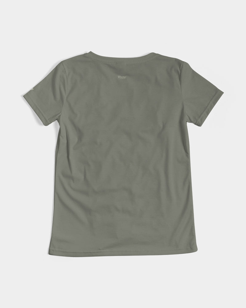 Solid State Of Mind V Olive Women's V-Neck Tee | Always Get Lucky