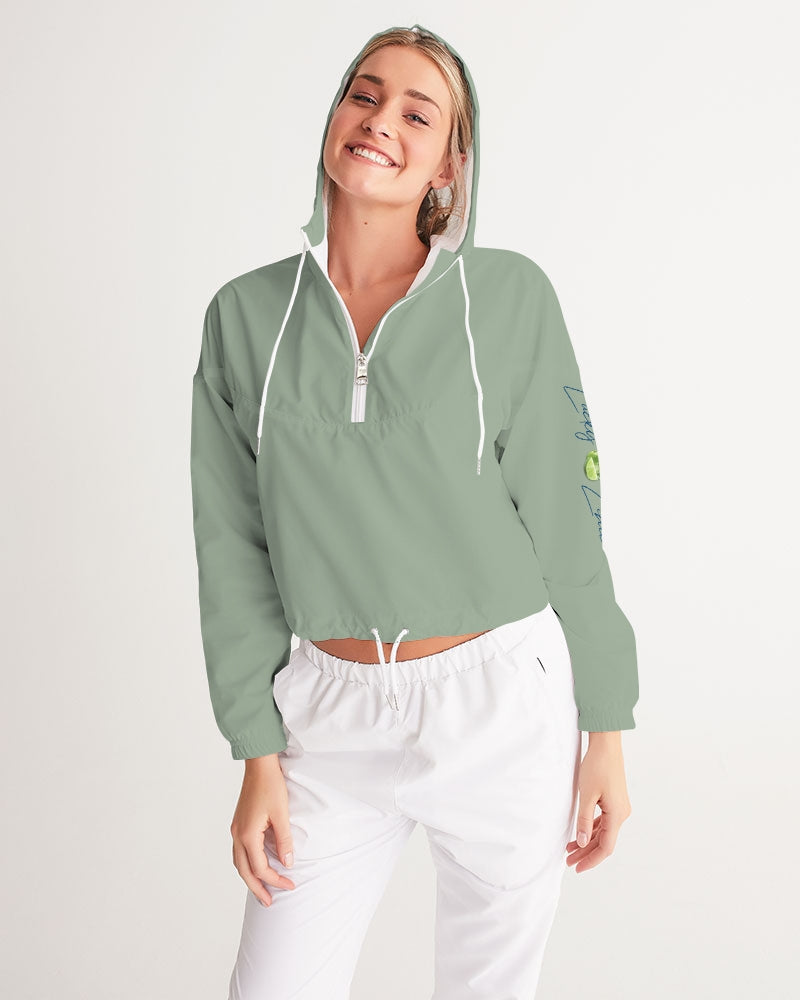 Signature Lucky Lime Sage Women's Cropped Windbreaker