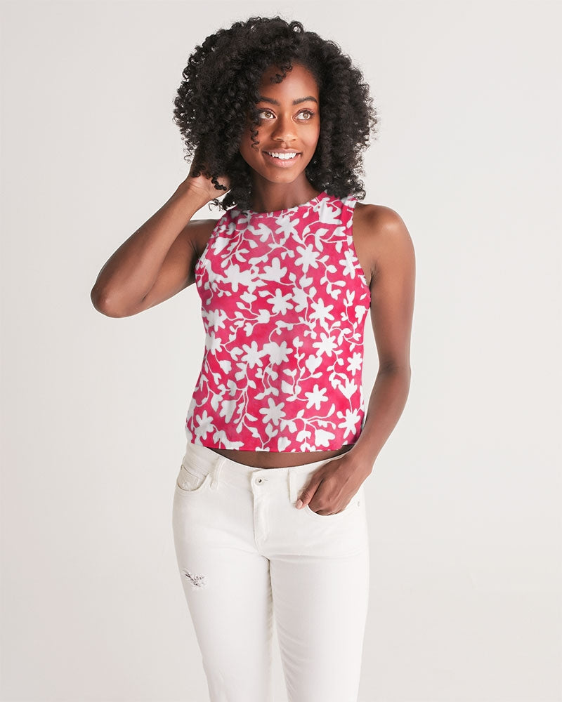 Camo Flower Flame Women's Cropped Tank
