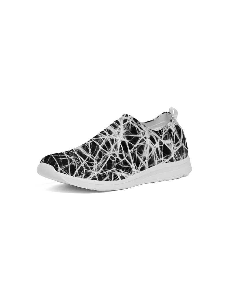 Wired White on Black Men's Slip-On Flyknit Shoe