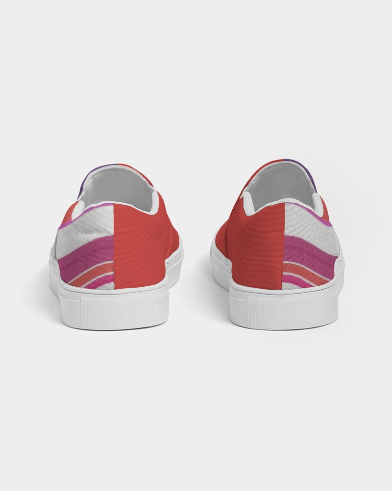 Split Personality Stripe Red Men's Slip-On Canvas Shoe