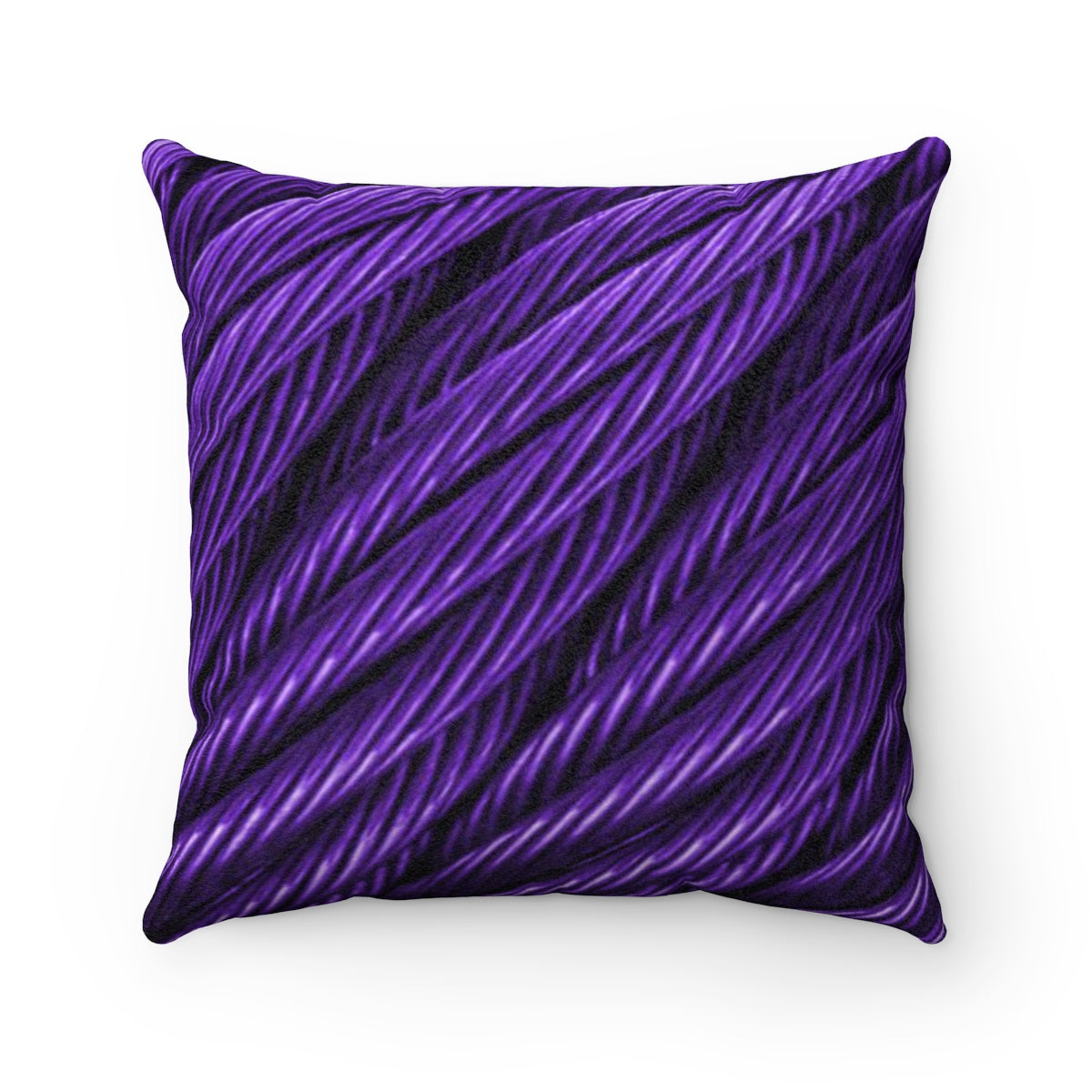 Cable Grape Faux Suede Square Pillow