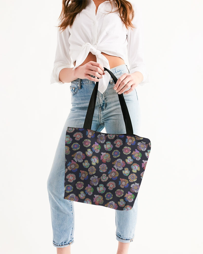 Blooming Canvas Zip Tote