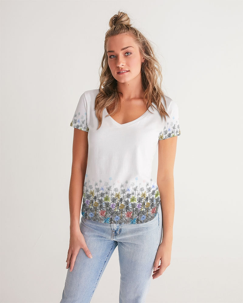Tropical Winds Women's V-Neck Tee