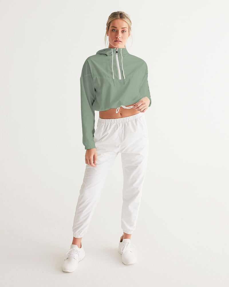 Signature Lucky Lime Sage Women's Cropped Windbreaker