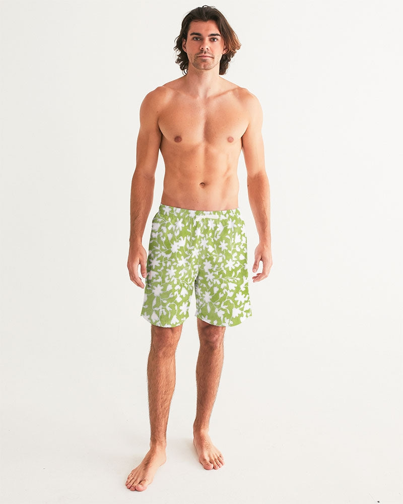 Camo Flower Grass Men's Swim Trunk