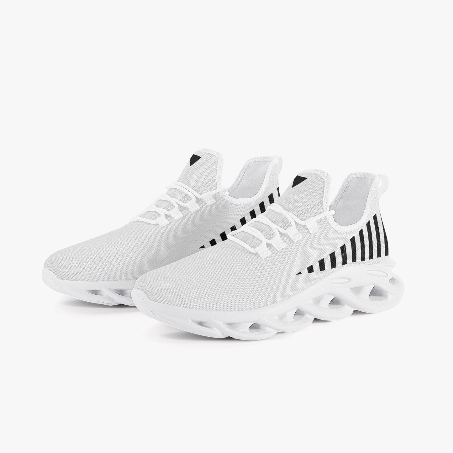 Vluxe Bounce Mesh Knit Sneakers - White/Black