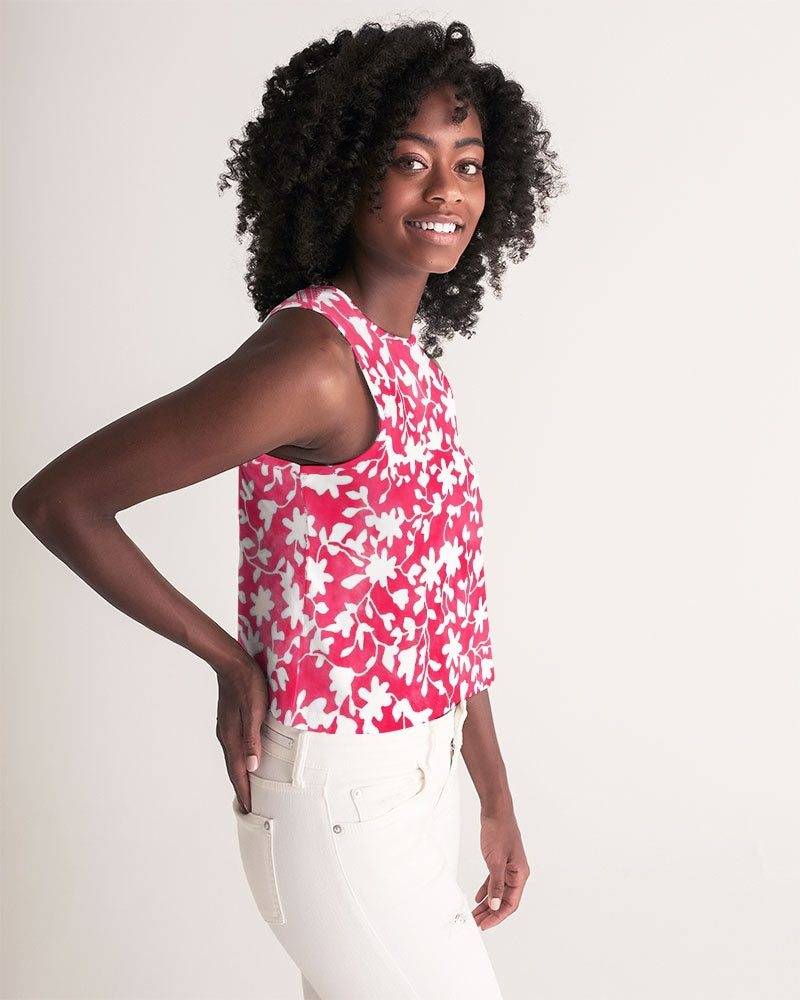 Camo Flower Flame Women's Cropped Tank