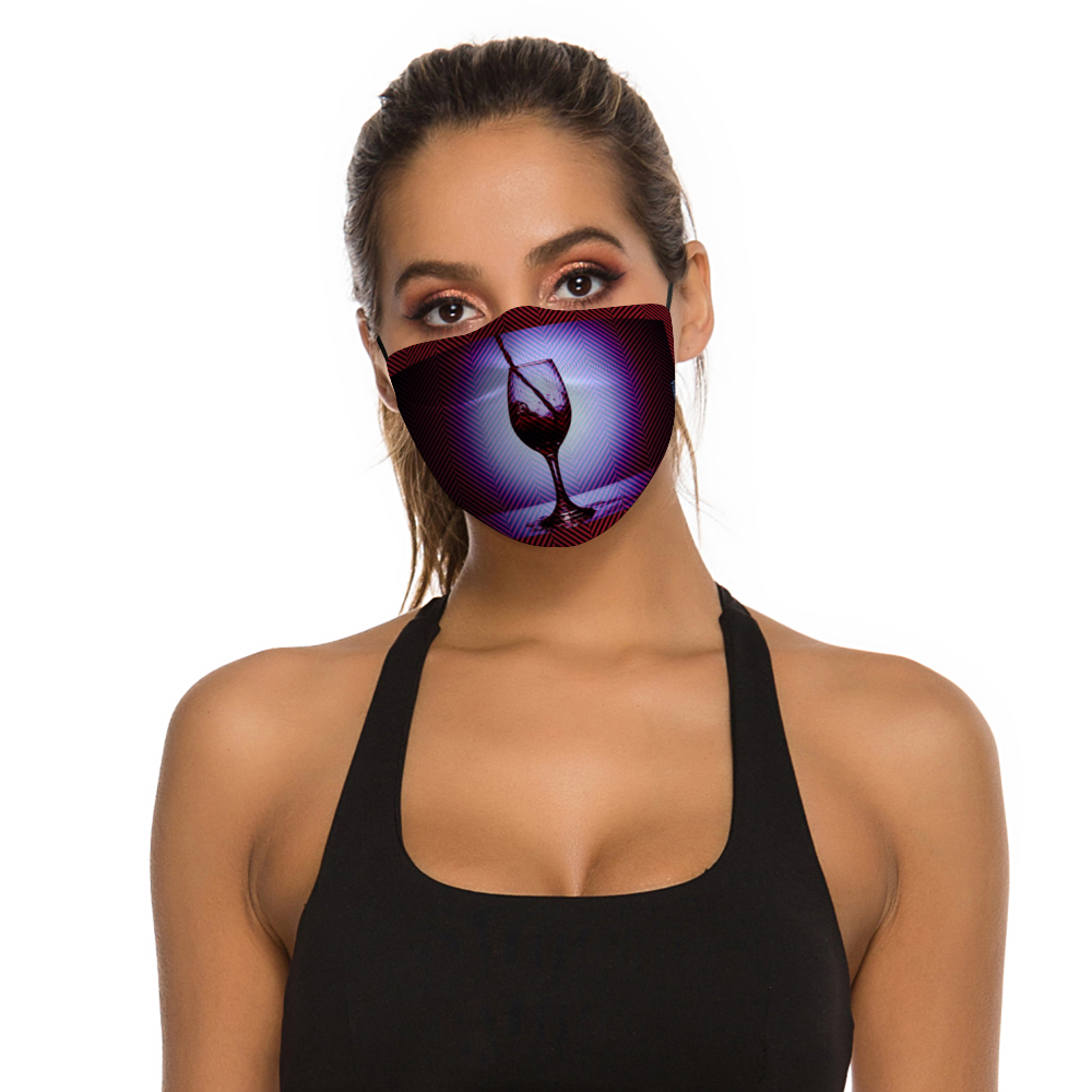 Vino Red Face Cover with Filter Element for Adults
