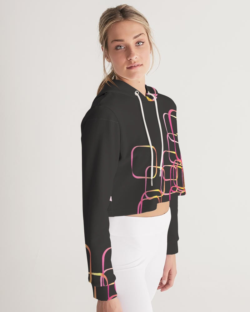 Palm Springs Soft Black Women's Cropped Hoodie