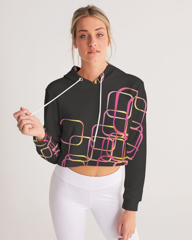 Palm Springs Soft Black Women's Cropped Hoodie