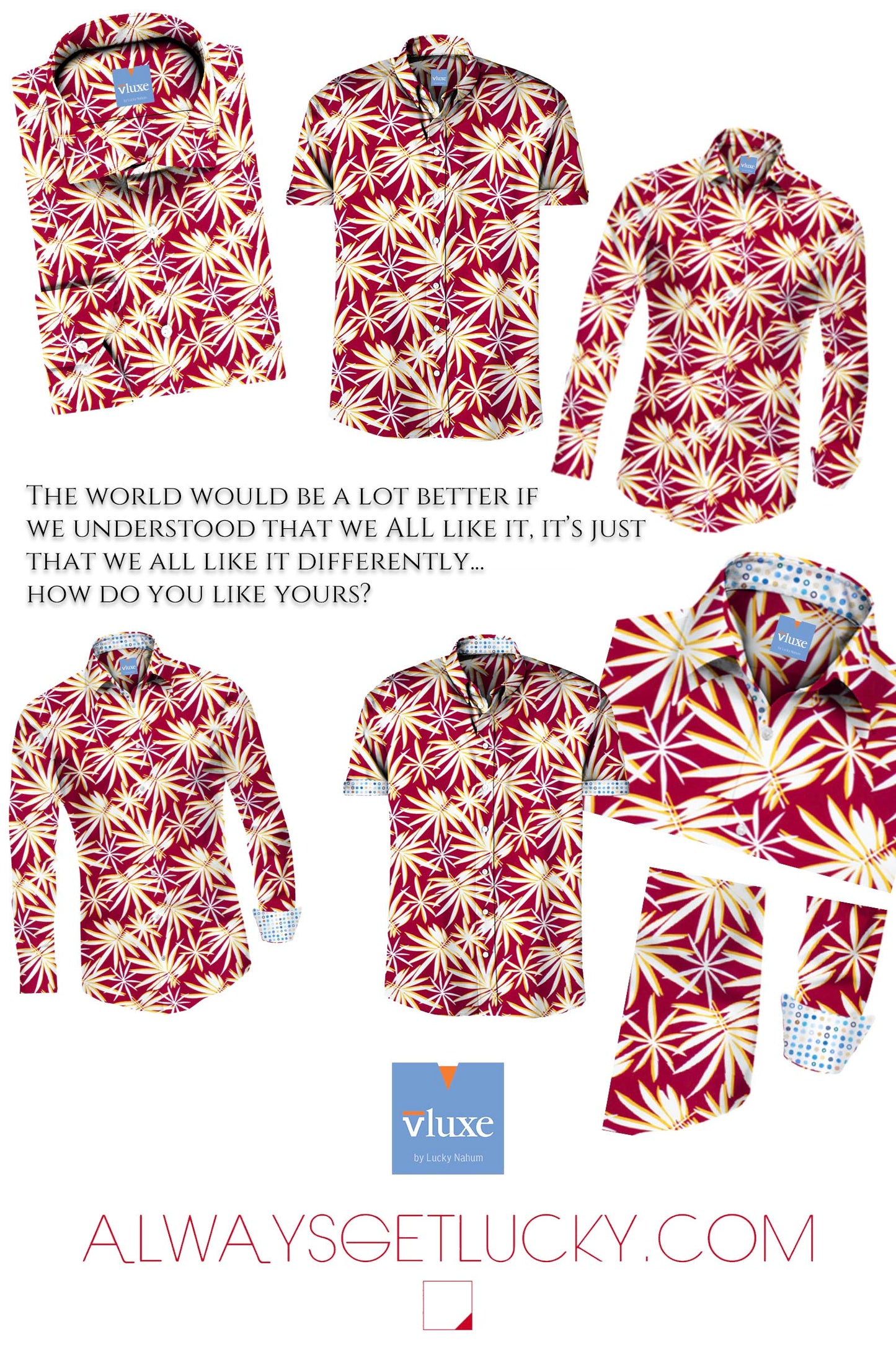 Hawaiian Leaves Printed Bespoke Shirt